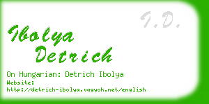 ibolya detrich business card